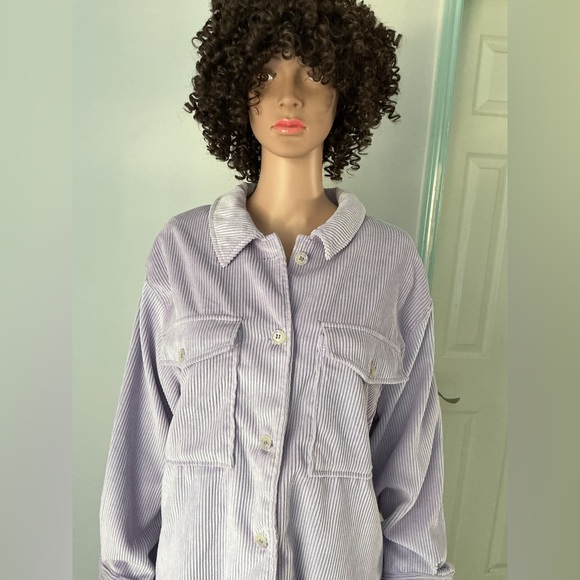 Ashley By 26 International Lavender Striped Utility Jacket - Picture 3 of 11